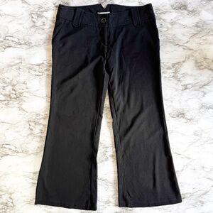 Unique Y2K Low Rise Black Wide Leg Trouser Pants